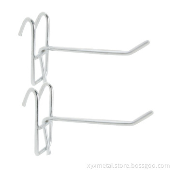 Silver Tone Grid Wall Bracket Clothes Towels Hanger Display Hooks